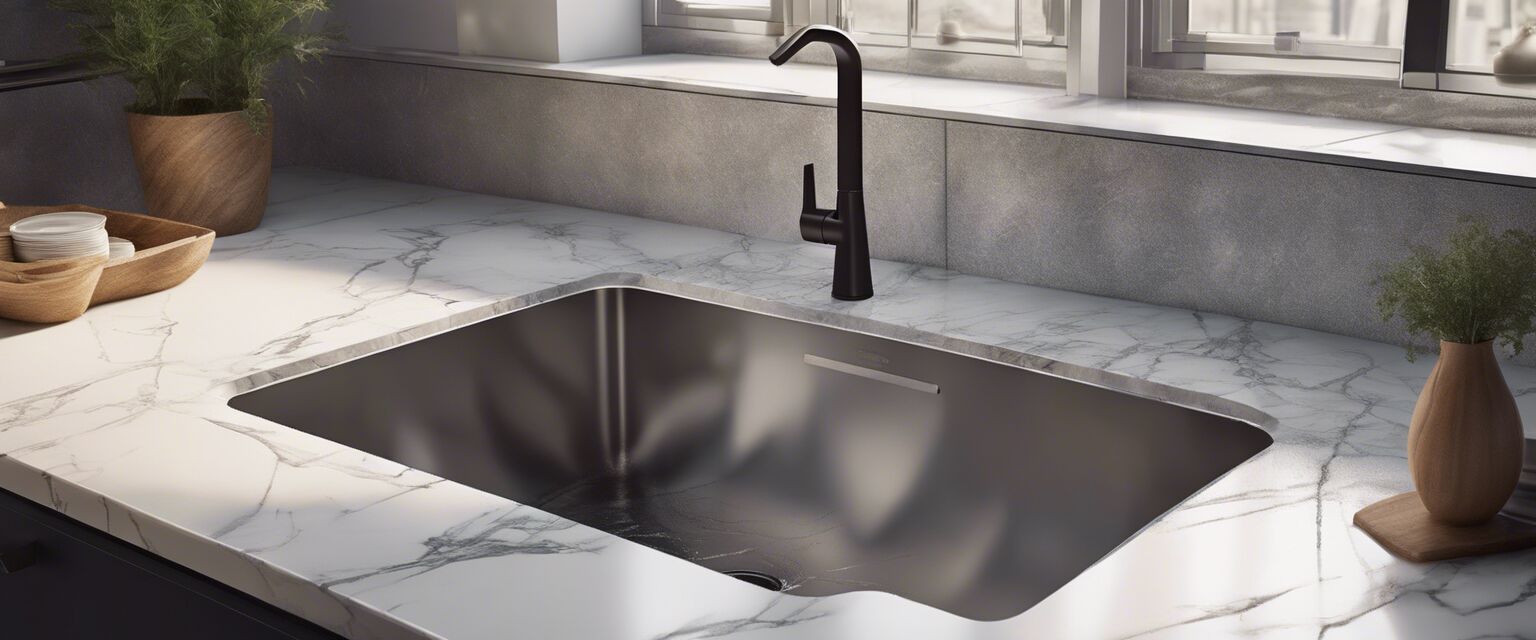 Drop-in mop sink installed in a countertop